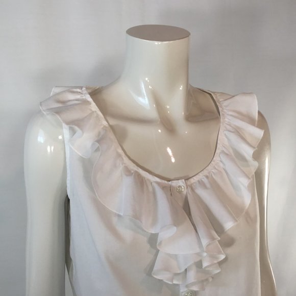 Larry Levine Ruffled Sleeveless Blouse - Picture 2 of 3